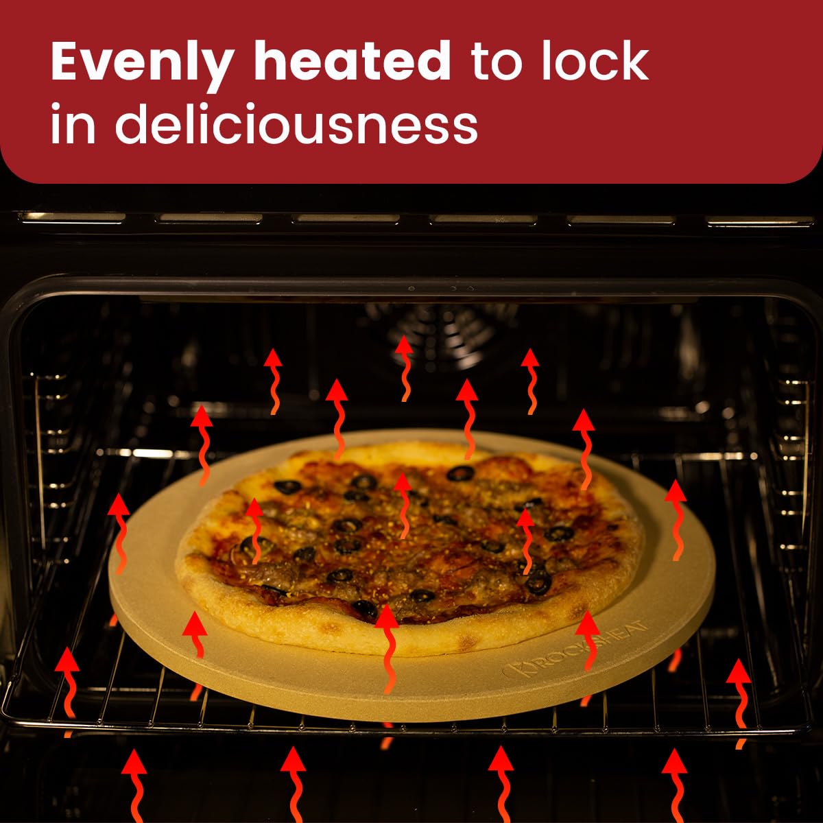 ROCKSHEAT 36 x 1.5 cm 14.2" Round Pizza Stone, Cordierite Pizza Stone for Oven Grill BBQ, Food Grade Baking Stone for Pizza and Bread, Outdoor Pizza