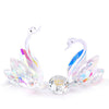 Set of 2 Crystal Colorful Swans 60th Wedding Anniversary Diamond Gifts for Couples, 60 Years Marriage Glass Figurines Collectibles 60th Anniversary