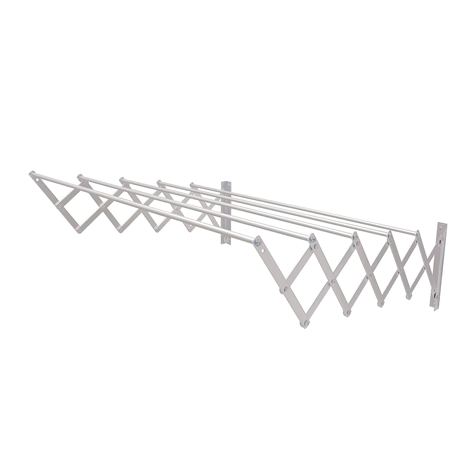 Amig - Wall Mounted Clothes Airer | Aluminium Drying Length | Extendable Clothes Line with 5 Bars | Dimensions: 120 x 14 x 3 cm | Foldable Clothes