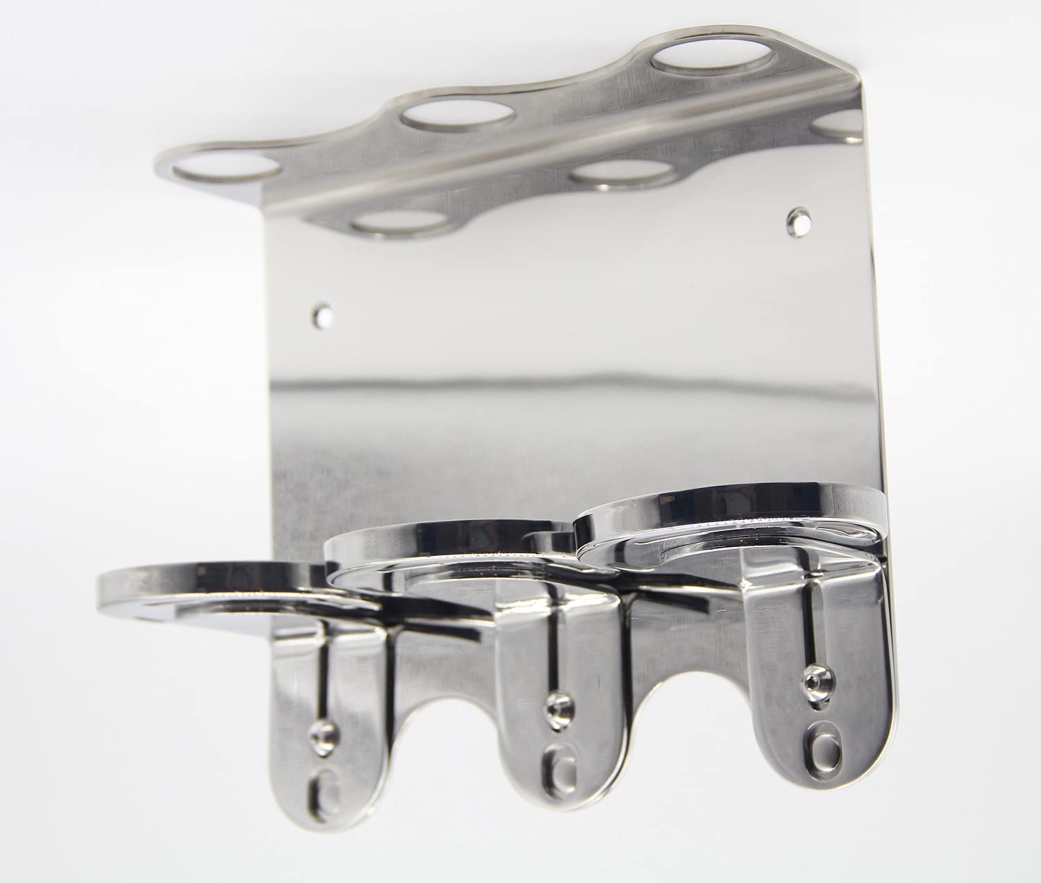 WALL MOUNT 500ML TRIPLE DISPENSER CHROME BOTTLE HOLDER