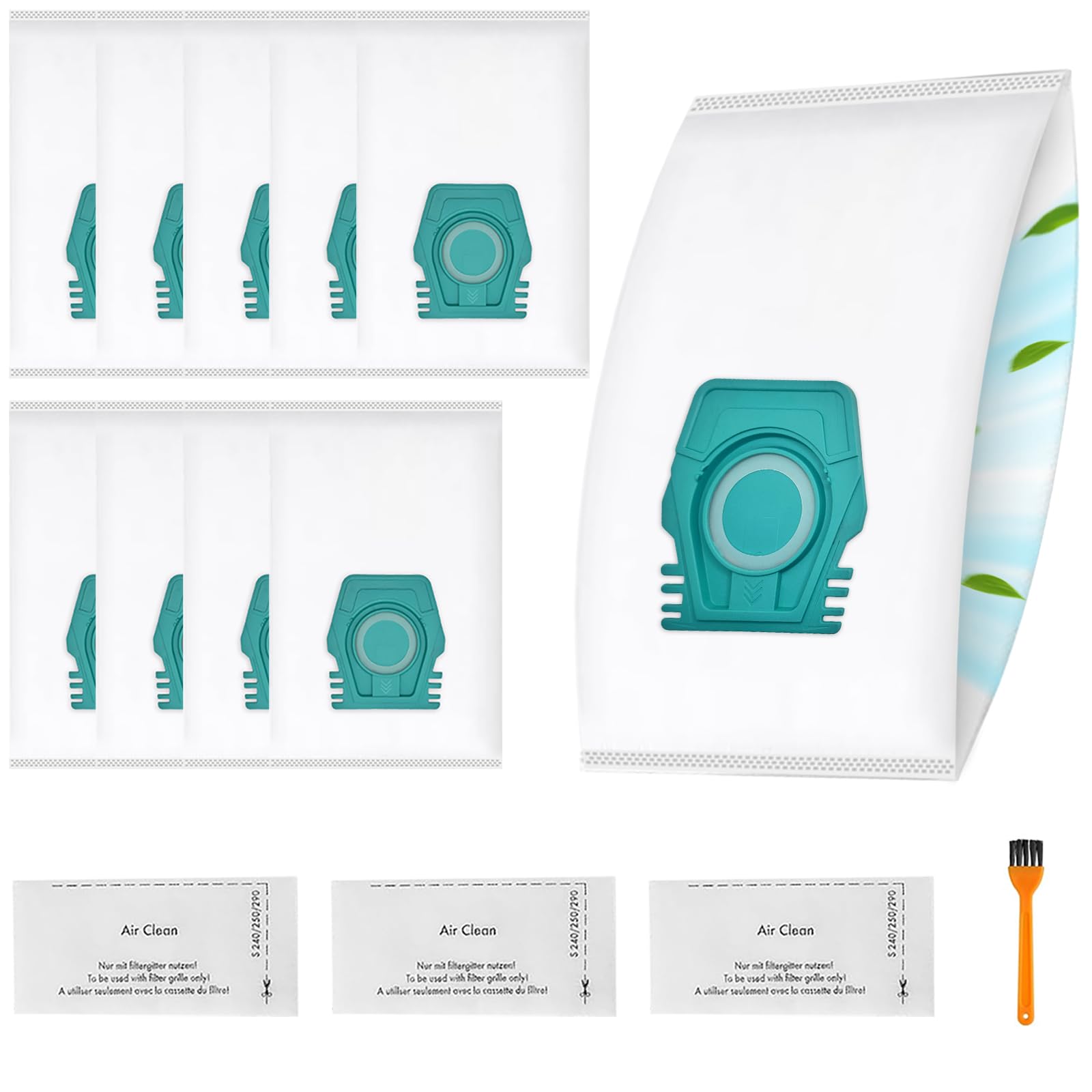 10 Pack TU Vacuum Hoover Bags Compatible with Miele Pure TU Dust Bag for Guard S1/ L1 Junior/Silence/Allergy/Parquet XL/Flex/AllFloor/Cat/Dog/Comfort