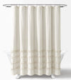 Lush Decor Cotton Shower Curtain Striped Yarn Dyed Neutral 72" x 72"