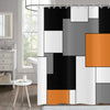 Hnmdmyi Orange Shower Curtain 180x200, Grey Black and White Shower Curtains Modern Geometric Decorative Bathroom Curtains with Hooks Waterproof