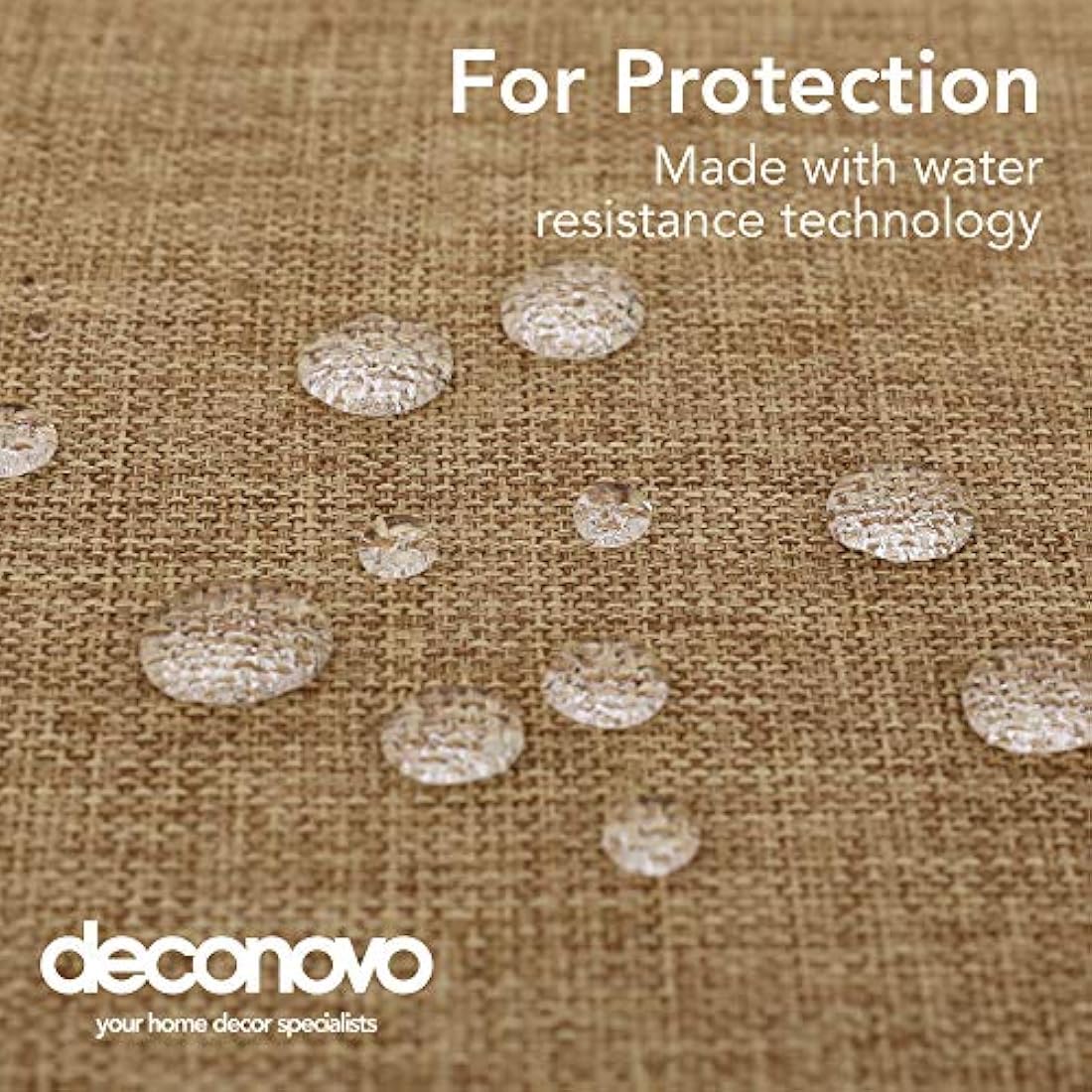 Deconovo Faux Linen Rectangle Tablecloth Water Resistant Table Cloth for Dinning 52x90in(132x229cm) Golden Brown
