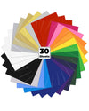 Heat Transfer Vinyl 30 Pack, Ohuhu 12" x 10" Easy to Cut & Weed Iron on Vinyl for Cricut Maker - 22 Colours Htv Bundles for DIY T-Shirt Clothing Logo
