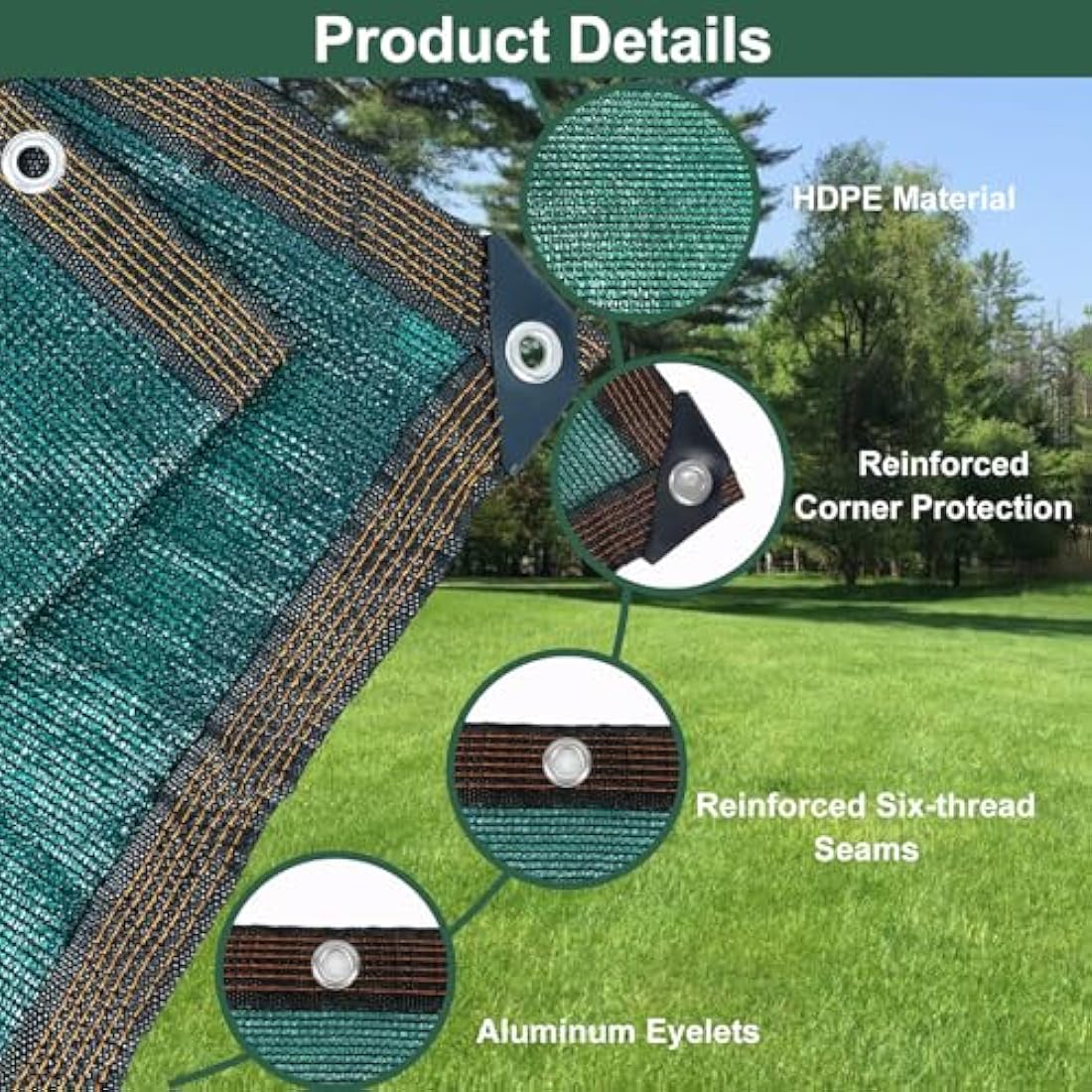 BeGrit Garden Privacy Screen 2m × 5m Outdoor Fence Covering Net 90% HDPE Tear & UV Resistant Windbreak Privacy Mesh with 100 Cable Ties for Patio Backyard Plants Screening Panels