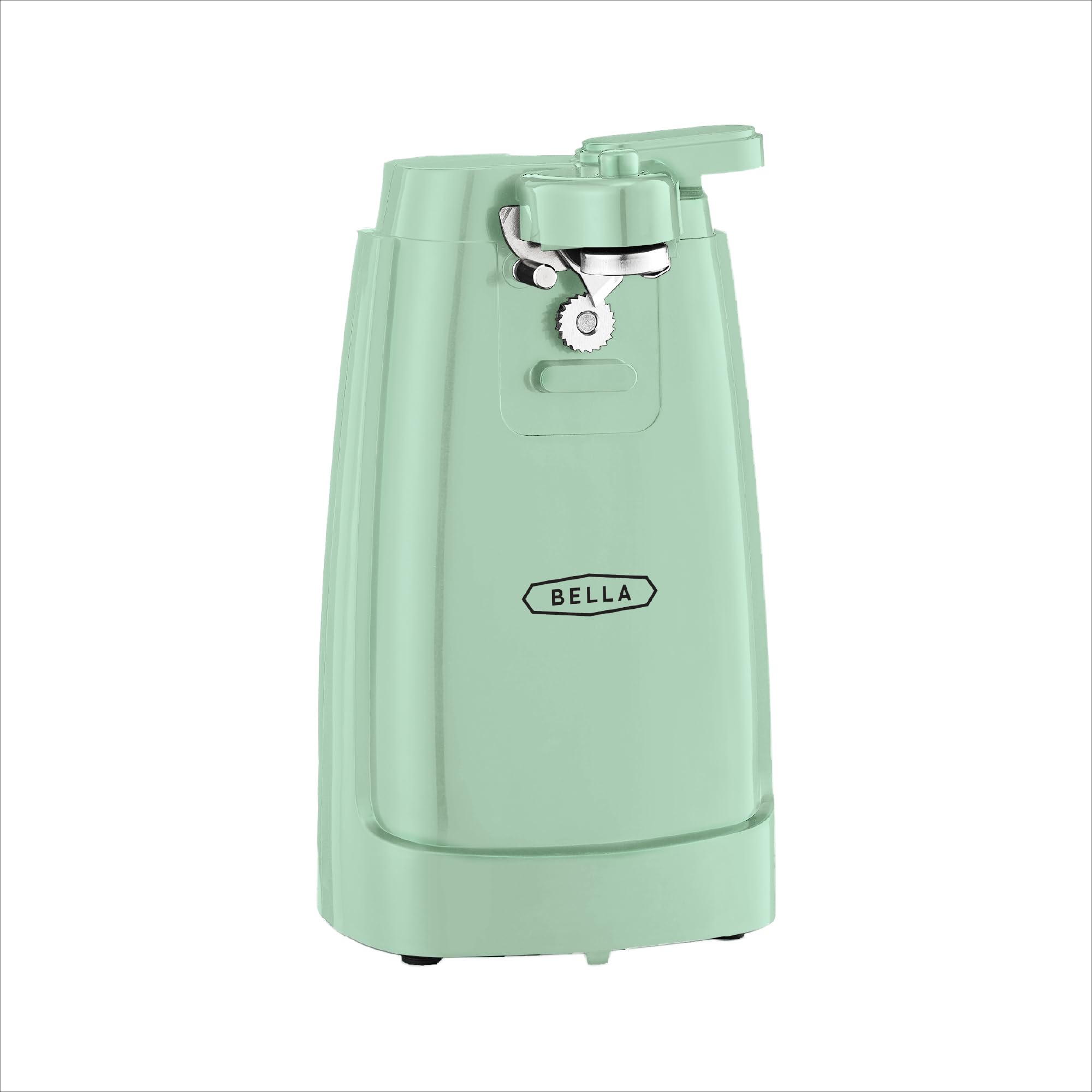 BELLA Electric Can Opener and Knife Sharpener, Multifunctional Jar and Bottle Opener with Removable Cutting Lever and Cord Storage, 60 Watt Motor, BPA