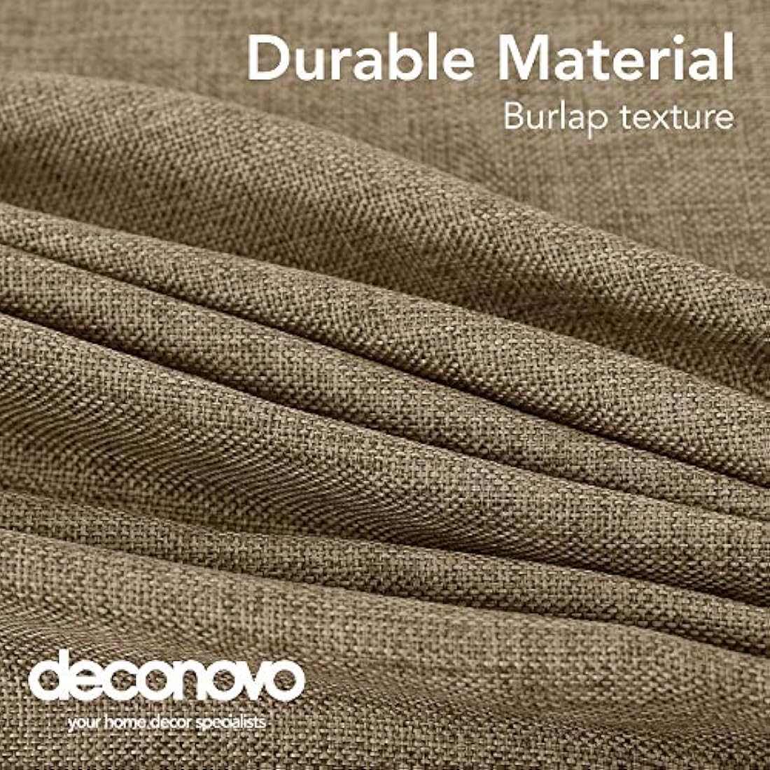 Deconovo Faux Linen Table Cover Wipeable Square Water Resistant Tablecloth for Party 51x51in(130x130cm) Taupe