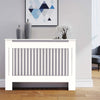 High Radiator Cover Wood Cabinet: External 92cm Height White Medium Heater Covers Internal Heights 90cm Vertical Slats Modern Tall Radiator Shelf