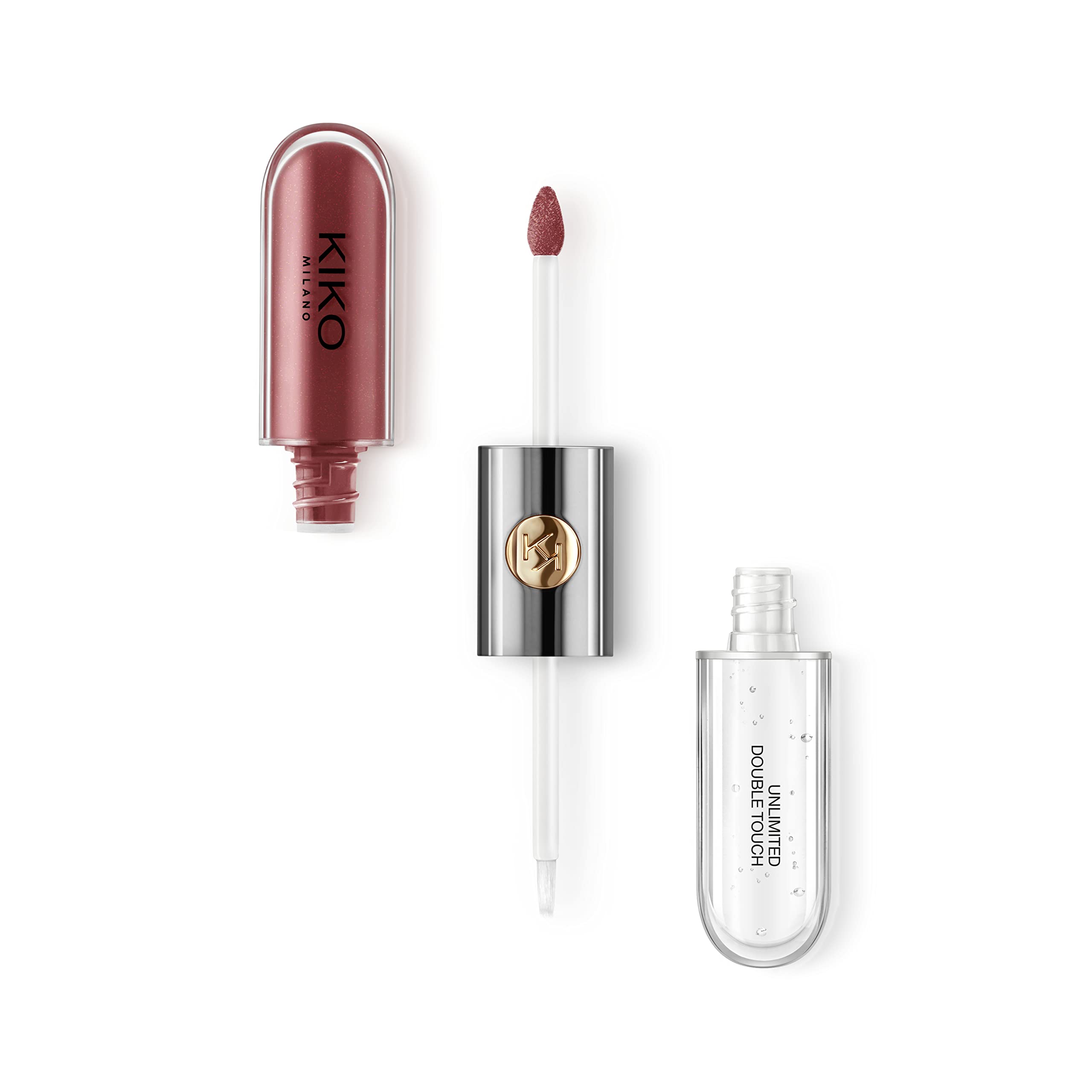 KIKO Milano Unlimited Double Touch 104, Liquid Lipstick With A Bright Finish In A Two-Step Application. Lasts Up To 12 Hours. No-Transfer Base Colour