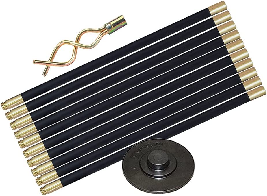 1ABOVE 12pc Drain Rod Set | Drain Unblocker Tool Set with 10xRods, 1XPlunger and 1XWorm | Suitable for Most Domestic Drainage Pipes Rods Can Reach Up