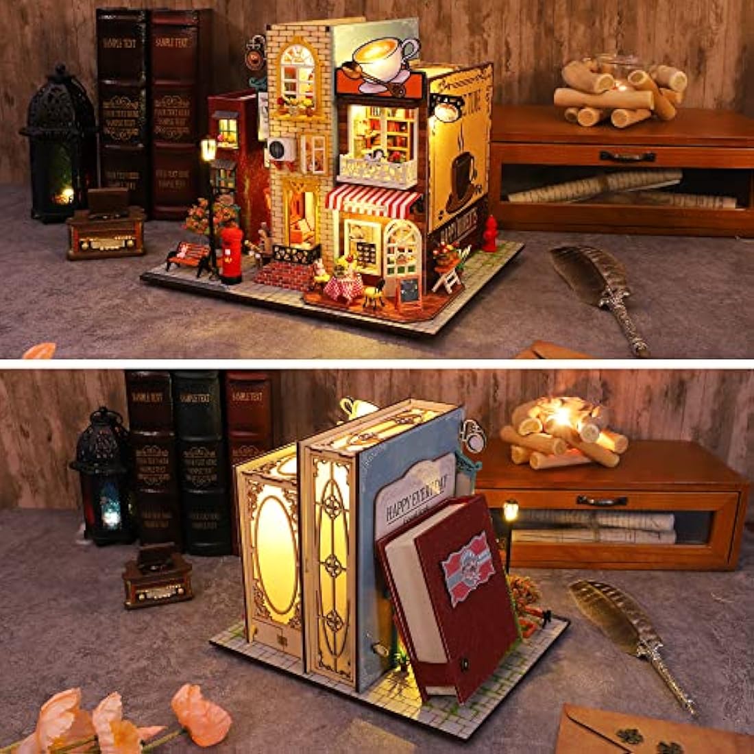 Spilay Diy Miniature House Kit, Wooden Dolls House Kit, Handmade Mini Crafts Book Nook Model with Dust Cover & Music Box, 1:24 Creative Room Idea Gift for Adult Friend Lover ES007