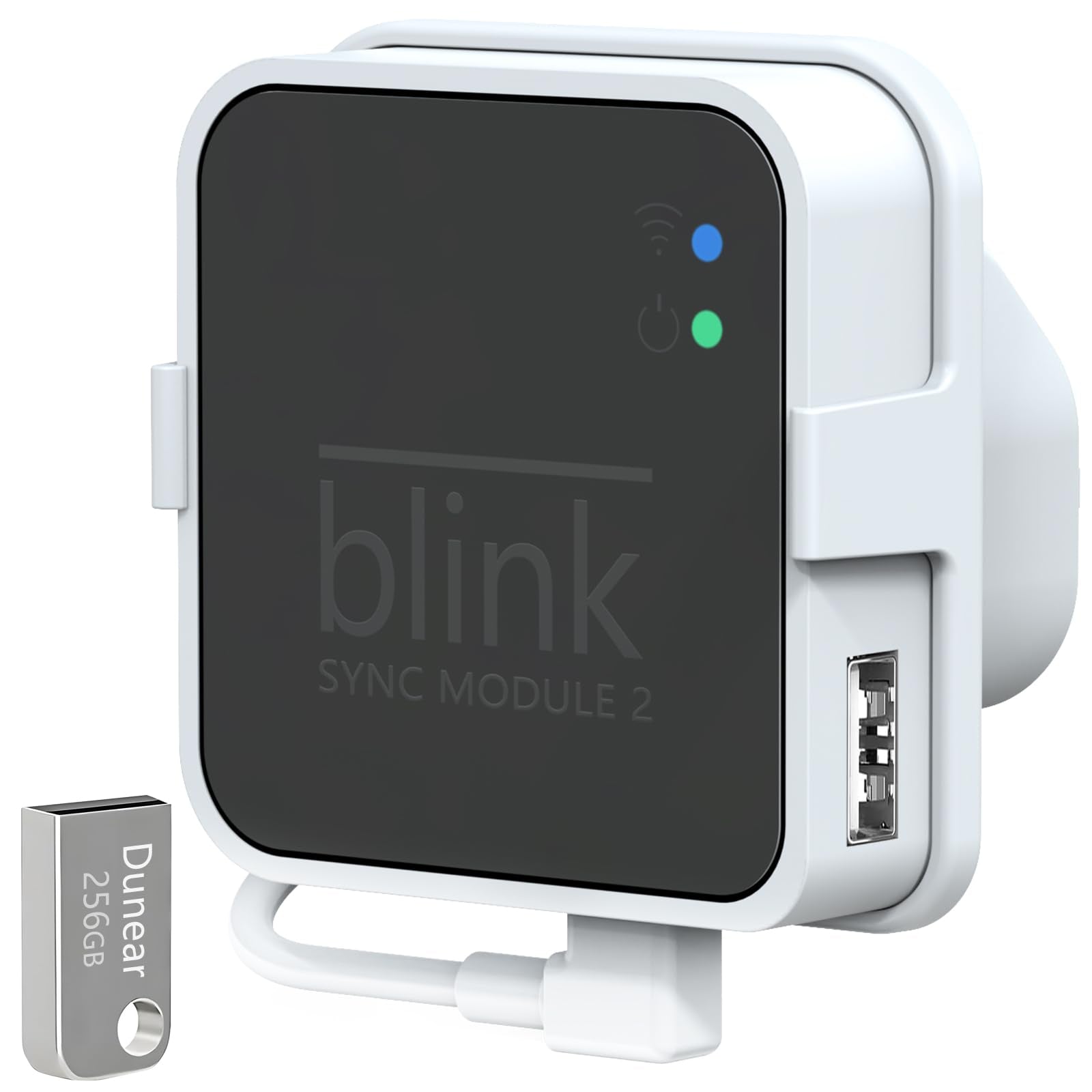 256GB USB Flash Drive and Outlet Mount for Blink Sync Module 2, No-Drilling - Save Space - Easy Move Mount Bracket for Blink Outdoor Indoor Security