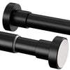 Telescopic Clothes Rail, Extendable Curtain Rod 72-145CM, ?25mm, No Drill Adjustable Spring Rod for Window Bathroom Bedroom, Black