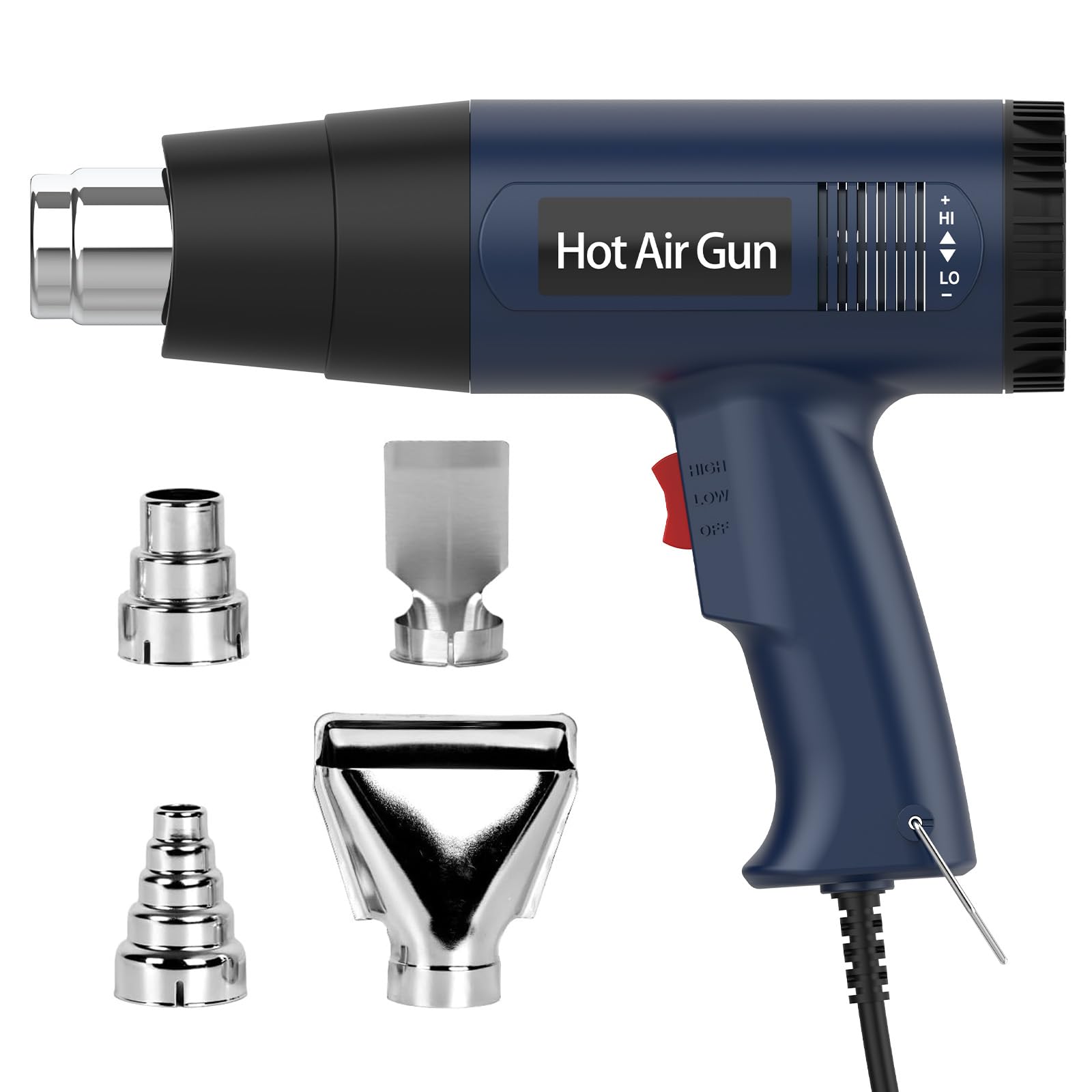 AHDXKUE Heat Gun, 2000W Hot Air Gun Kit 60?-600? Dual Temperature Settings and Overload Protection, Heat Gun for Paint Stripping Heat Gun for DIY and