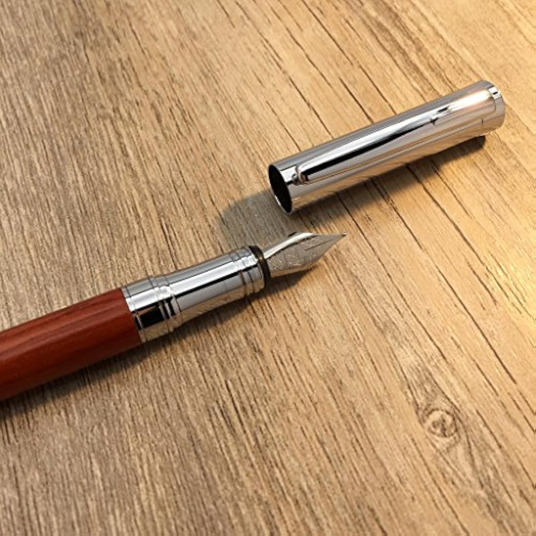 LACHIEVA Luxury Rosewood Fountain Pen with Elegant Wood Box Pack Germany Schmidt"FINE" Size Nib- Perfect for Gifts