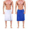 kilofly 2pc Men's Adjustable Shower Wrap Bath Towel with Snap Closure 26 x 54 inch