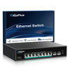 10 Port 2.5Gb Unmanaged PoE Switch with 8*2.5G Base-T PoE Ports, 2*10G SFP+ Uplink, 802.3af/at (PoE+), 80Gbps Switching Capacity, GigaPlus 2.5G PoE