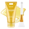 Turmeric & Collagen Overnight Peel-Off Mask ? Retinol and Adenosine | Hydrating Brightening Facial Mask for Dull Skin | Vegan Formula with Honey