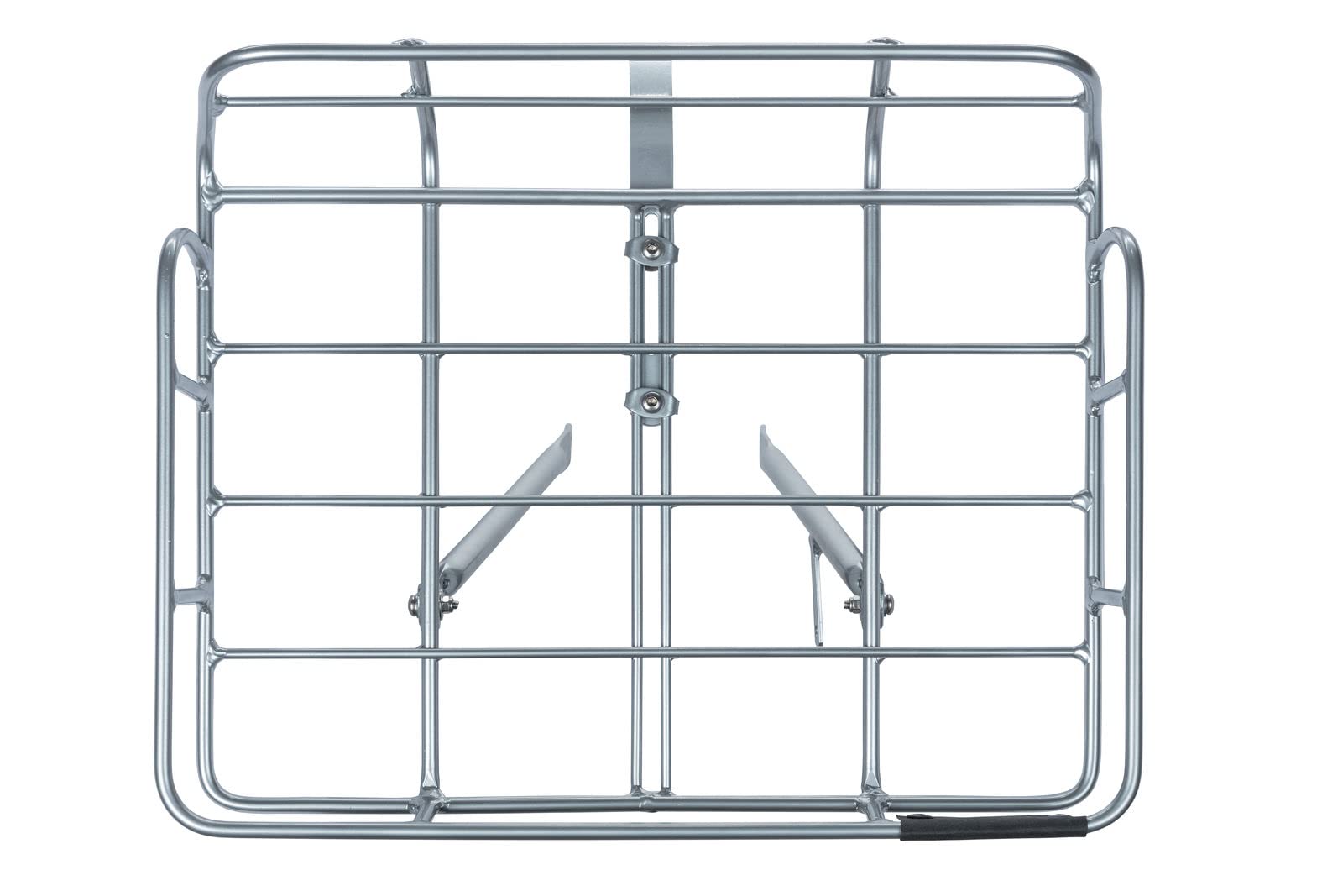 Basil Portland Front Carrier, Aluminium (silver) and Removable Tan Belt