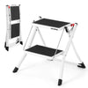 Galvaran 2 Step Ladder Foldable Heavy Duty Step Stool with Anti-Slip Wide Steps and Thickened Foot Caps, Strong Sturdy Steel for Home, Office,