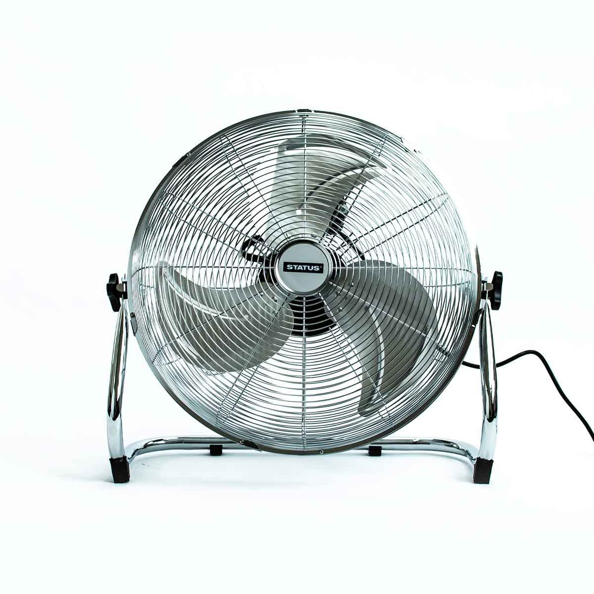 Status Floor Fan | 18 Inch Portable Fan | 3 Speed Adjustable Angle Fan | Chrome | S18CFLOORFAN1PKB