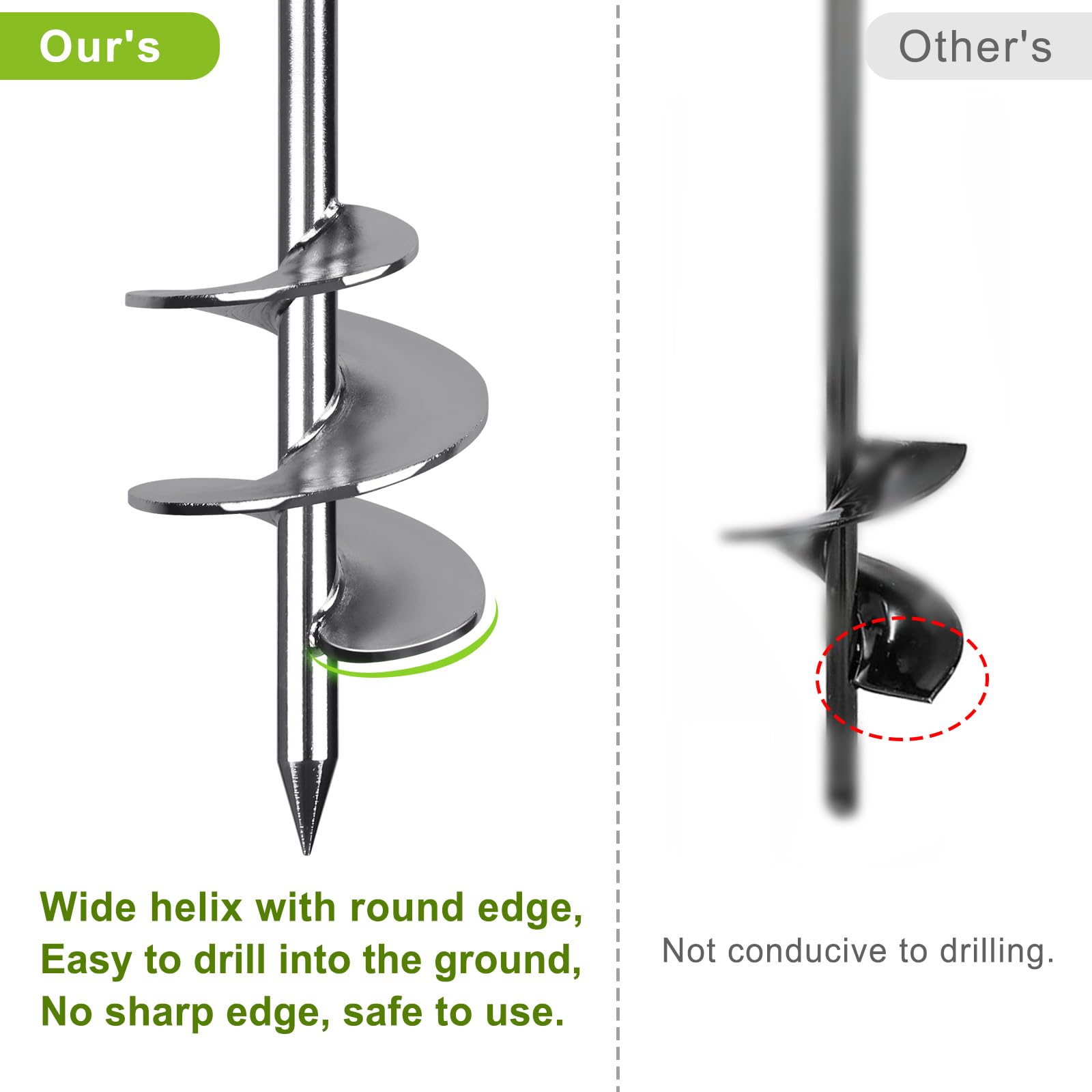 Insaga Tent Peg, 76cm Heavy Duty Ground Anchor Large Metal Earth Stake Spiral Blade Screw in Trampolines Spike for Swing Set/Camping/Shed/Dog/Carport