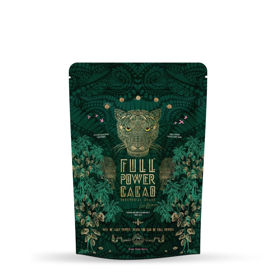 FULL POWER CACAO - Ceremonial Grade Cacao 250g - Premium Raw & Pure Ceremonial Grade Cacao for Heartwarming Rituals & Healing Journeys, As Seen On