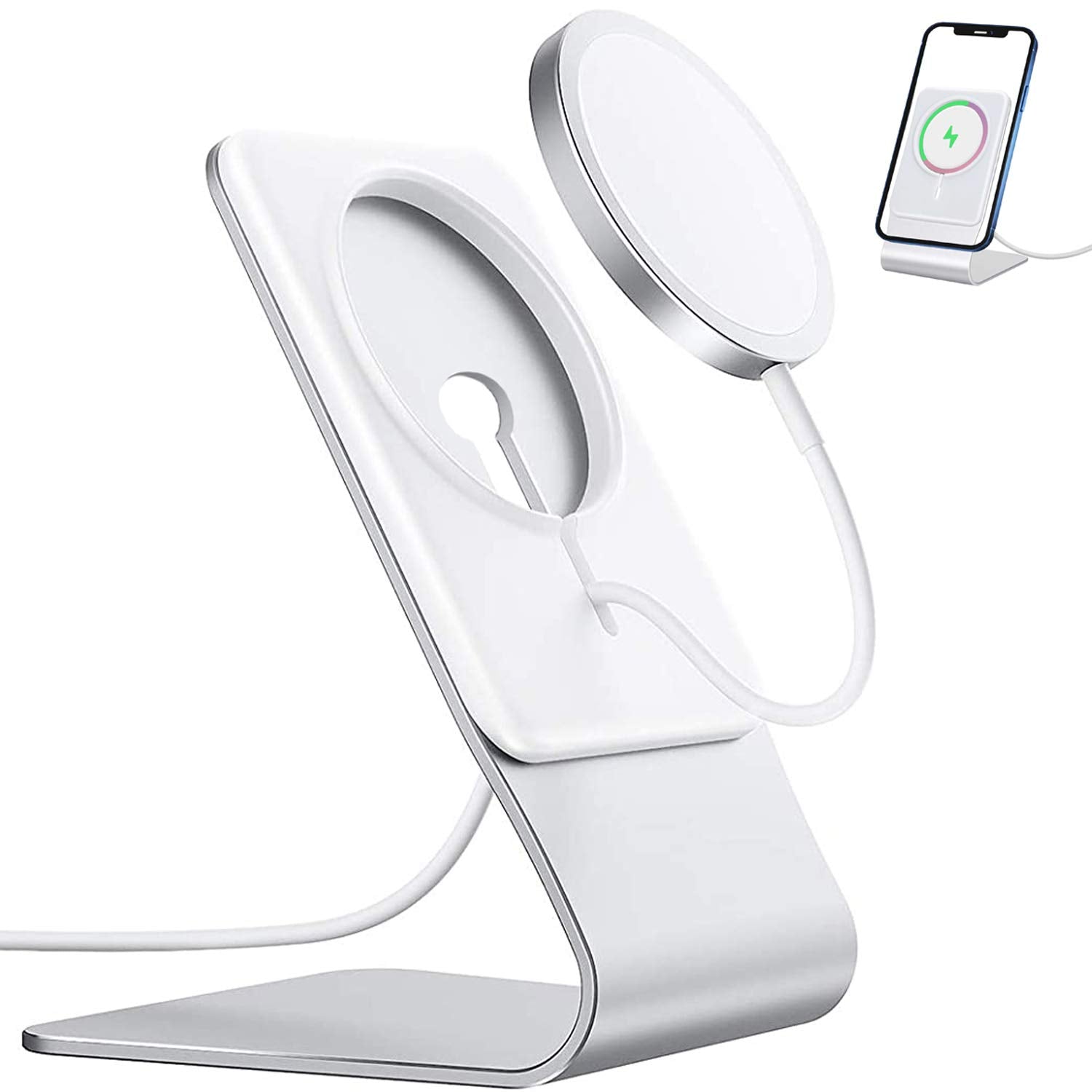 FULAIM Stand Compatible with Apple MagSafe Charger, Aluminum Desktop Stand Holder Dock, for iPhone 17/16/15/14/13/12, for Google Pixel 10 Serie (Not