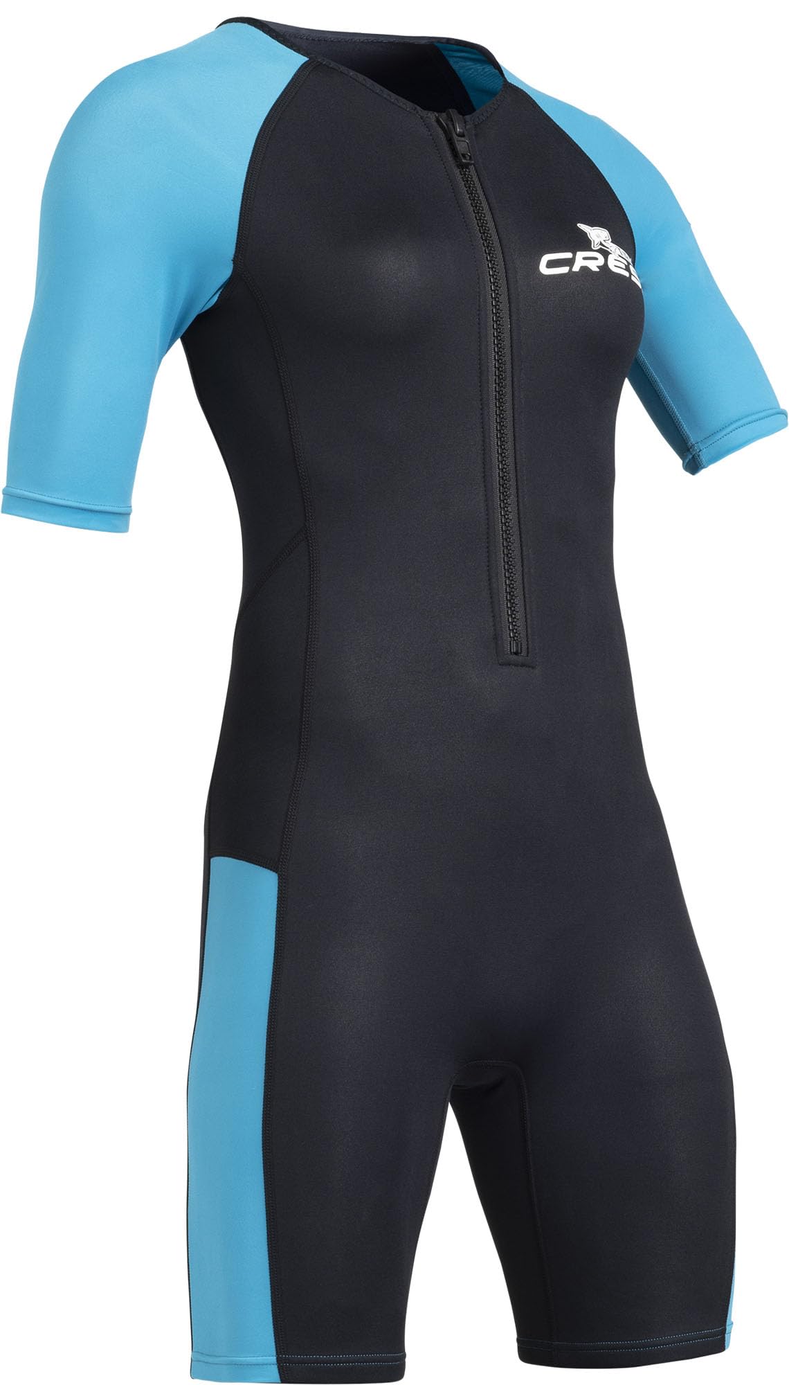Cressi Womens Tiburon Lady Monopiece 3mm Shorty Wetsuit, Black/Aquamarine, XL EU