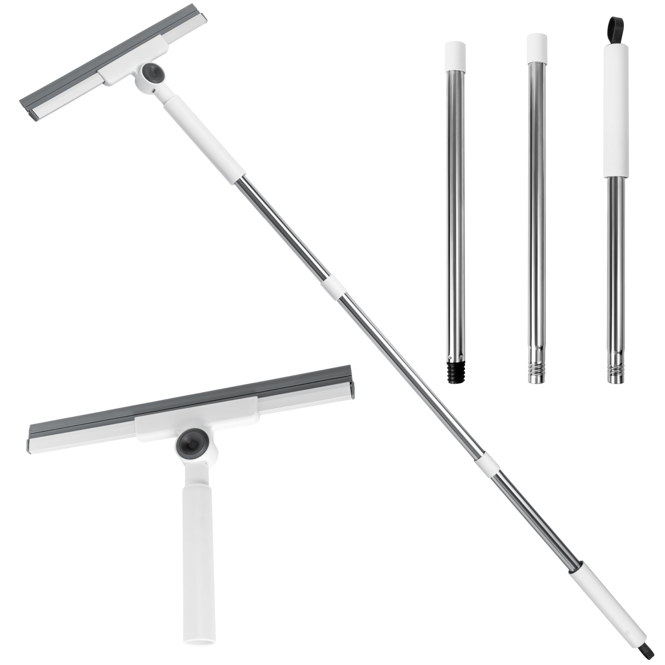 E1mity Telescopic Floor Squeegee Mop - Magic Broom with Detachable Silicone Head for Scrubbing Sweeping & Squeegee, Streak-Free, Hair-Removal Cleaning