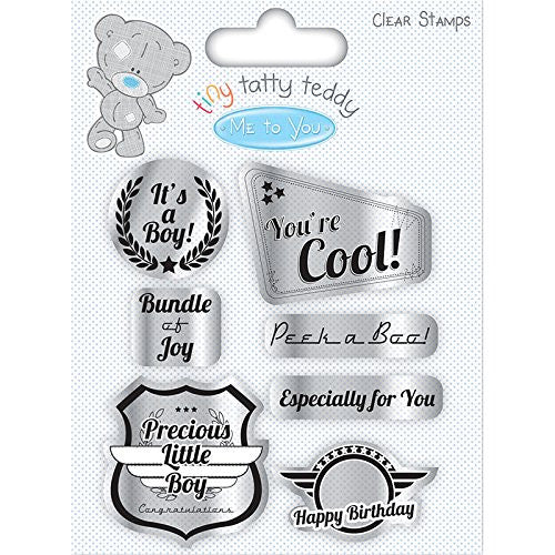 Tiny Tatty Teddy Boy Clear Sentiment Stamp