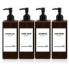 Soap Dispenser Set 4 Pack 17oz Refillable Shampoo and Conditioner Dispenser Modern Shampoo Dispenser Bottles with Pump Plastic Soap Dispenser for Body