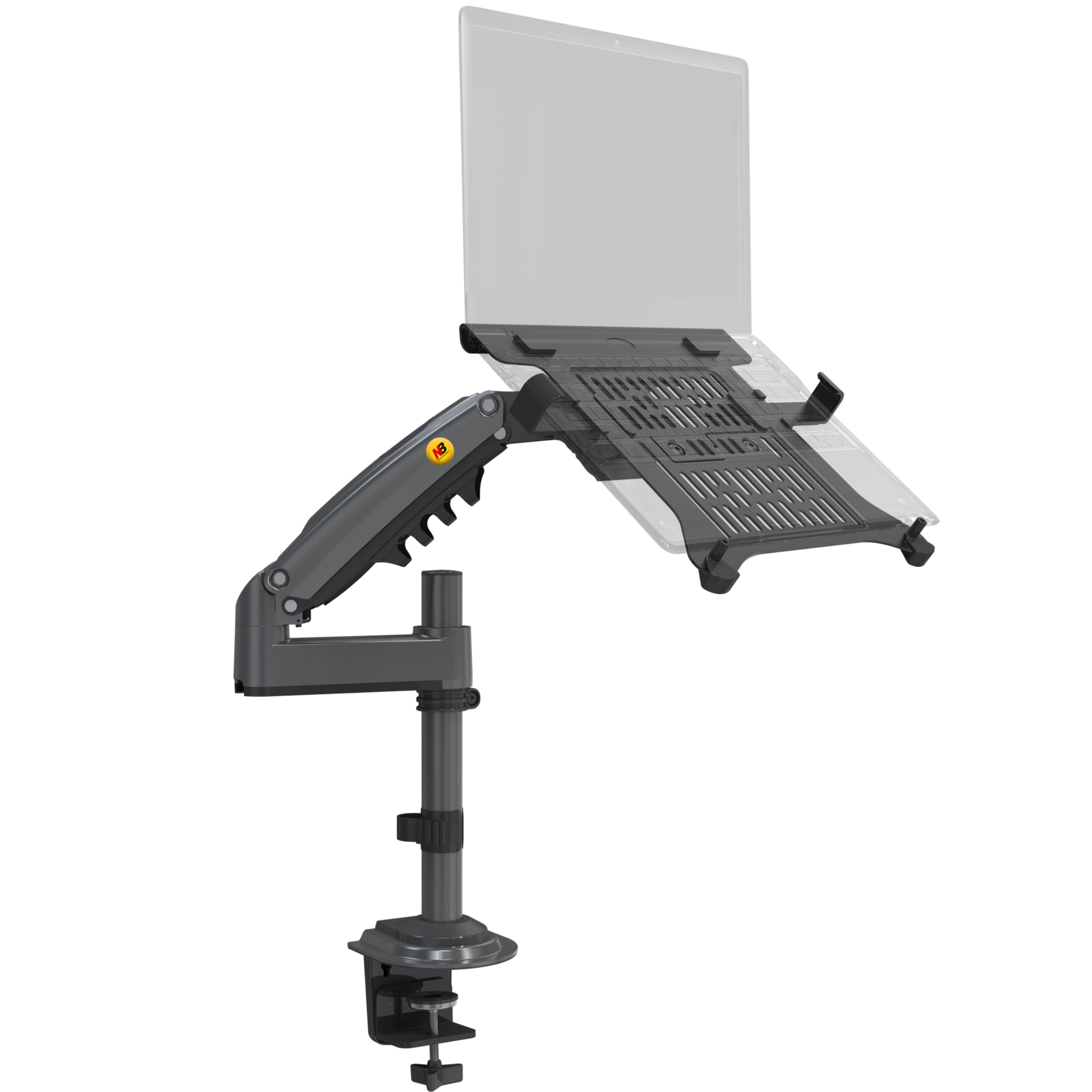 NB North Bayou Laptop Arm with Adjustable Tray for 10-17 Inch Notebook, Monitor Arm for 17 to 30 Inch Computer Screen, Laptop Mount VESA 75 & 100 mm
