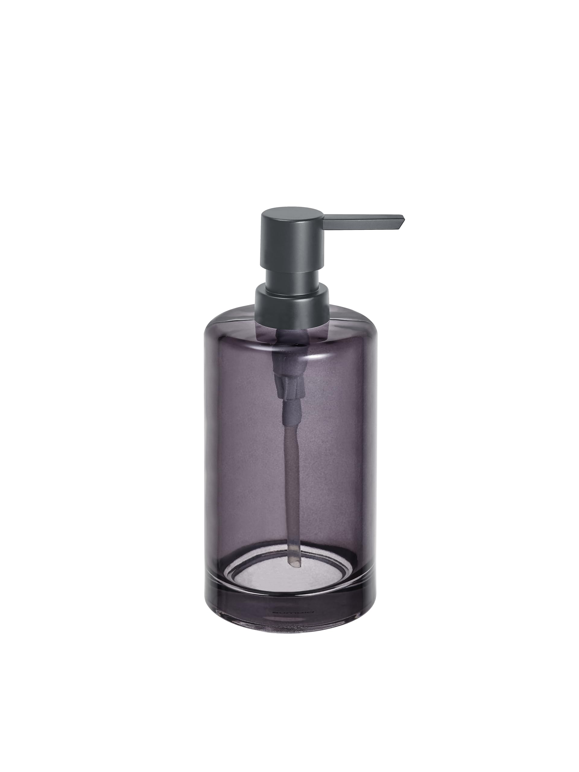 blomus Mani Soap Dispenser Made of Glass, Hand Soap Dispenser in Dark Grey, Colour Smoke, 7.5 x 7.5 x 19 cm, Liquid Soap Dispenser with Pump Head