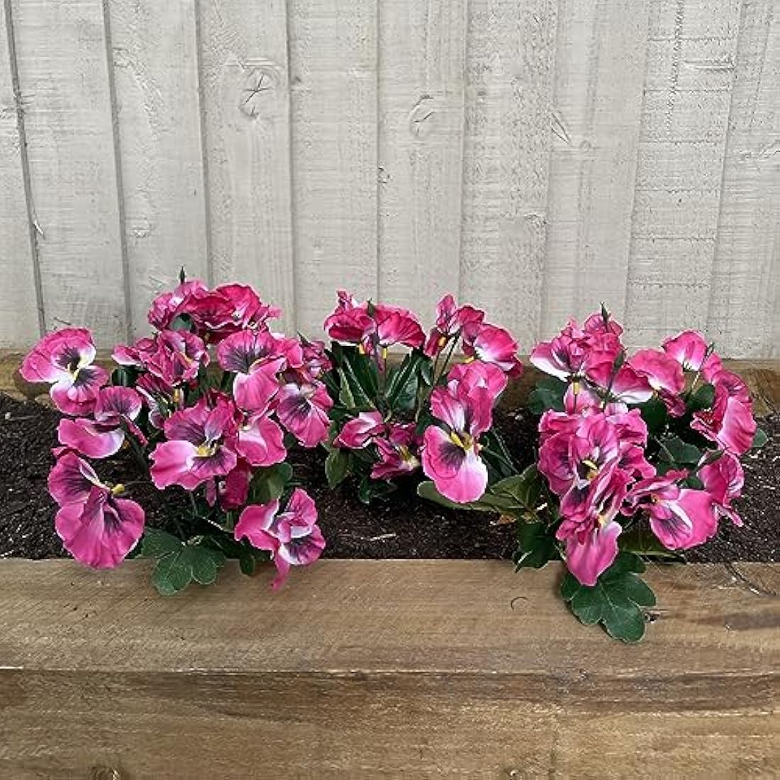 Garden 365 Artificial Pansy Flowers - Fake Plants for Outdoor or Indoor Use - Faux Flower Decorations with Fade Resistant Colour - POTS NOT INCLUDED (5 Pack - Pink)