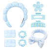 9 Pcs Spa Headband for Washing Face Wristband, Spa Bow Headband Set, Multi Functional Makeup Headband, Soft Non Slip Hair Band for Daily Life Skincare