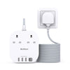 5M Extension Lead, Power Strips with 2 Way Outlets 4 USB (4.5A, 1 Type C and 3 USB A Ports) Surge Protection Plug Extension Socket with Braided