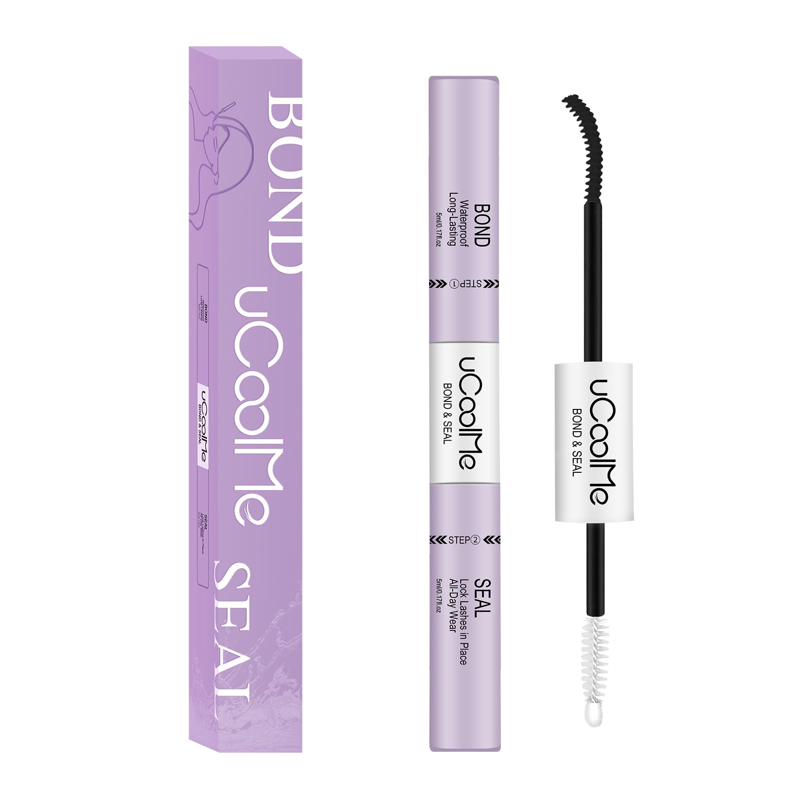 uCoolMe Lash Bond and Seal Waterproof for Lash Clusters 144Hours Long-Lasting Non-Irritating(Black Bond,10ML)