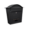 Assorted Collections Wall Mounted Post Box Classic Design Large Letterbox Lockable 2 Keys Weatherproof Easy To Install - Black, 35.5 x 26 x 10 cms