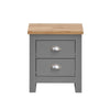 Timber Art Design UK Lisbon 2 Drawer Chest Bedside Cabinet Storage Unit Nightstand Table Modern Furniture for Living Room, Bedroom, Hallway, Grey Oak