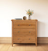 Hallowood Furniture Hereford Oak Chest of Drawers, 3 Wooden Chest Drawers, Small Solid Light Oak Dresser for Bedroom, Living Room & Hallway, Fully