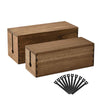 KIRIGEN Wood Cable Management Box - Cord Organizer Hide Power Strips/Electrical Plugs - Conceal and Cover Wires Station on Desks from TVs/Computers