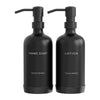 Soap Dispenser Bathroom - Hand Soap and Lotion Dispenser Set with Non-Slip Protective Silicone Pad, Modern Bathroom Decor & Accessories. (Black)