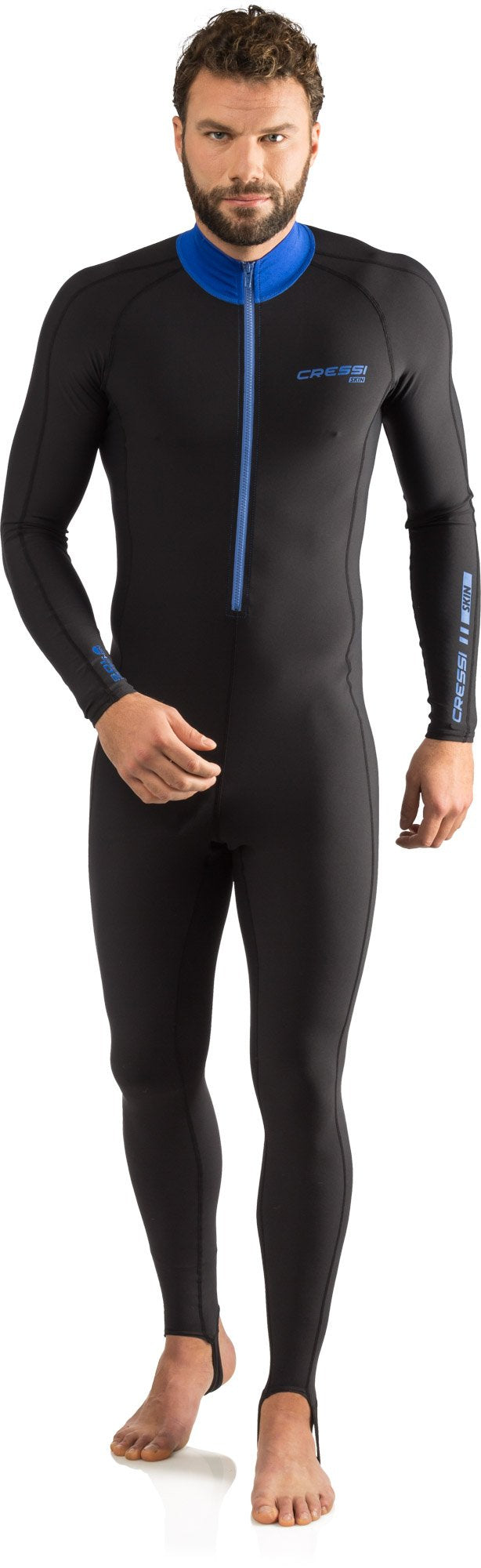 Cressi Men's 1mm One piece wetsuit Skin, Black Blue, XL/5