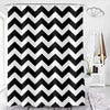 DeKeLaiFu Striped Fabric Black and White Shower Curtain Set with Steel Hooks, Simple Modern Chevron Shower Curtains Bathroom Curtains Decor Mould