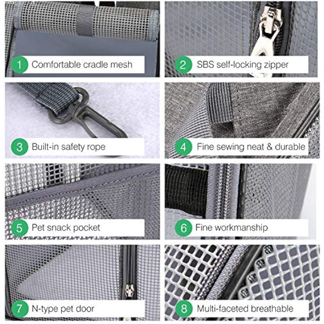 Cat Carrier Breathable Dog Carrier Backpack Lightweight Portable Pet Body Carrier Great for Carrying Puppy Cats Black
