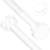 Stainless Steel Extendable Shower Curtain Rod Tension Pole (132cm-195cm) White, including 2 Holders,Net Voile Curtains Rail,Adjustable Telescopic Rods
