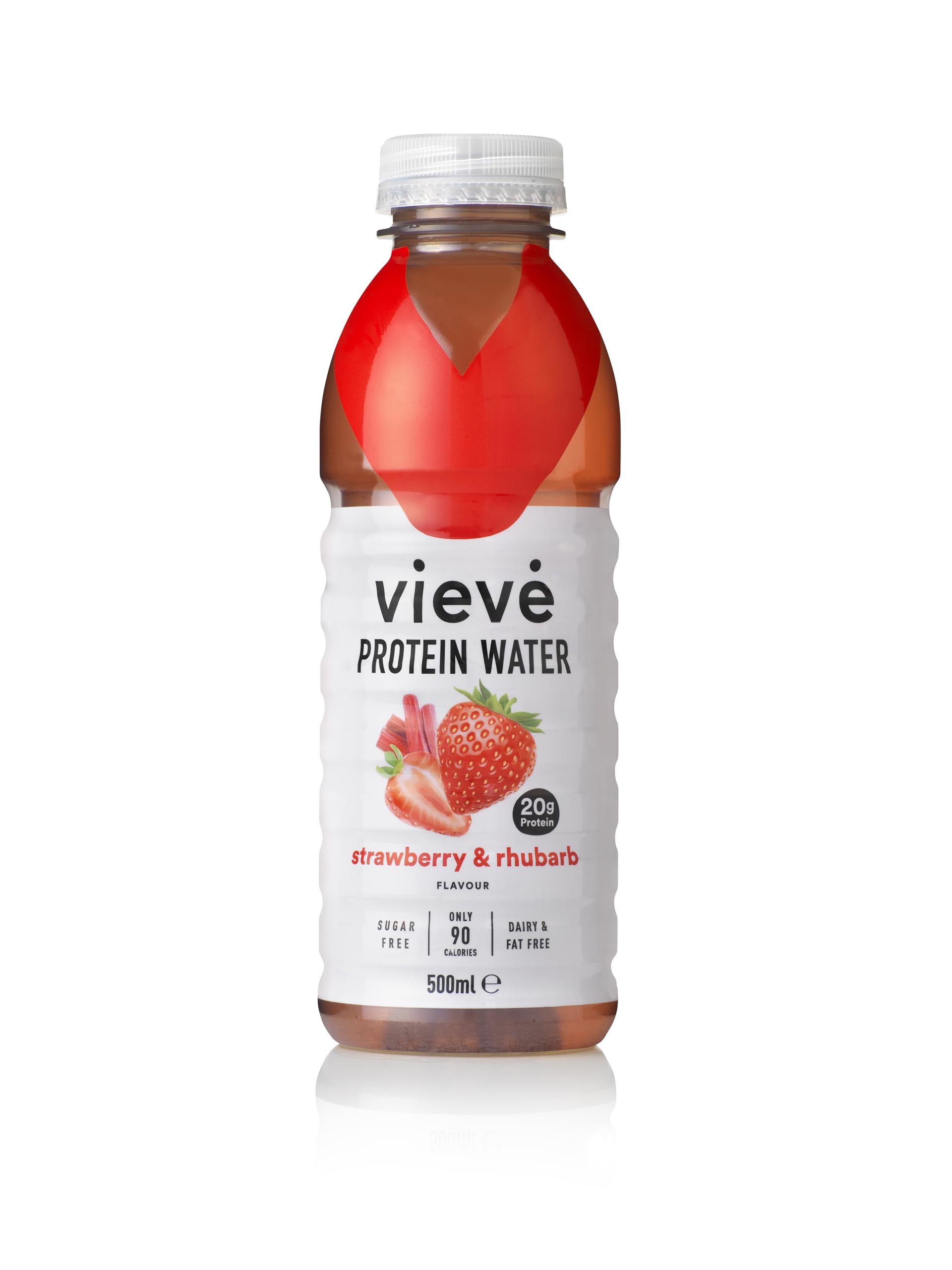 Vieve Protein Water 6x500ml - Strawberry & Rhubarb | 20g Protein, Sugar Free, Fat Free & Dairy Free | A Ready to Drink Alternative to Protein Powders