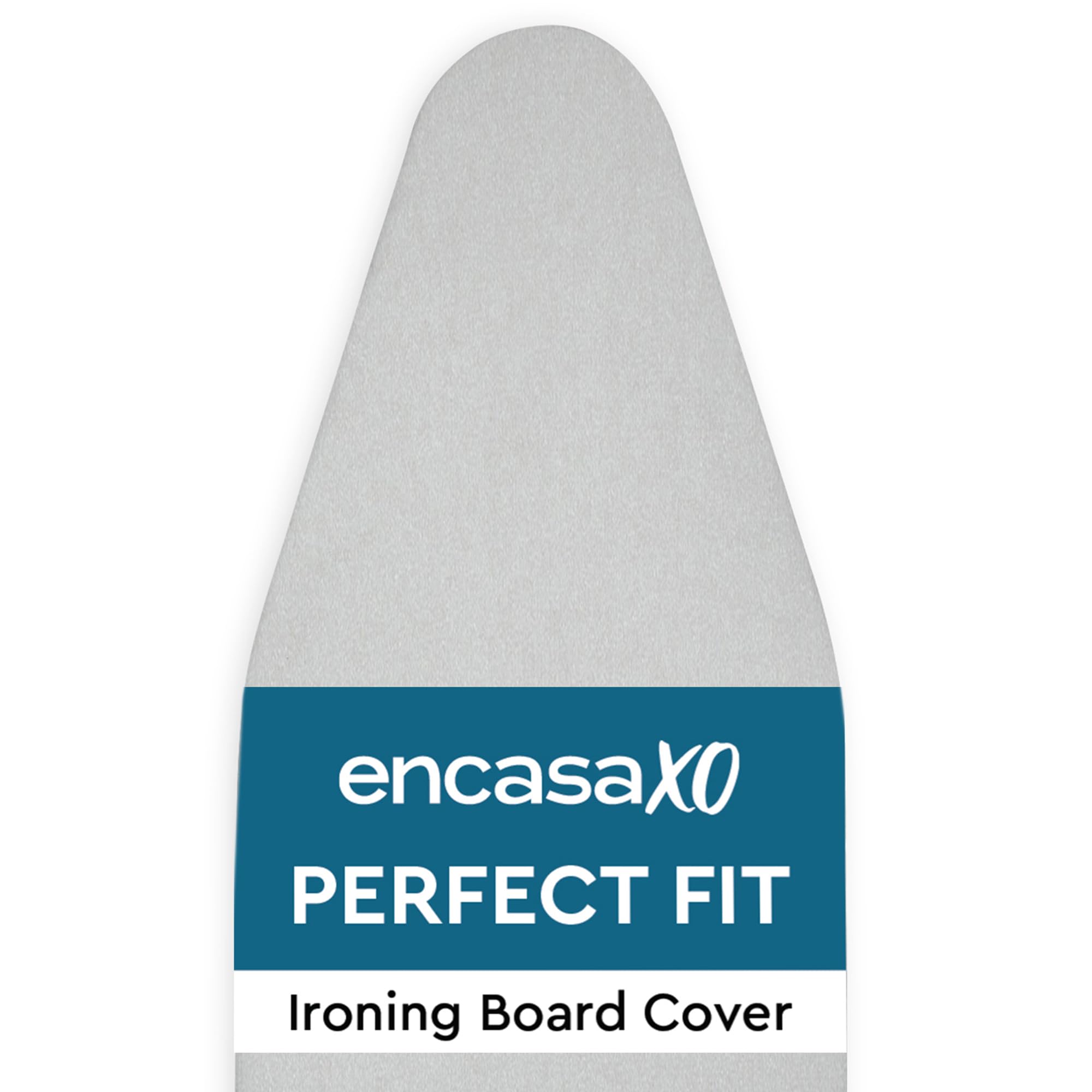 Encasa XO Ironing Board Covers and Pad125x46 cm - Metallised 'Silver Super Luxury' with Foam & Felt Pad, Fits Wide Iron Boards - Heat Reflective,